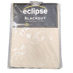 NEW Eclipse Blackout One Rod Valance Curtain Canova Ivory 42x21 Inches Cord Deta